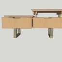 Table basse à double plateaux relevables