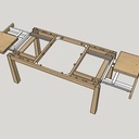 Table de séjour à allonges tiroirs