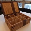 Boite à thé en cerisier et noyer