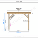 Plans d'une petite pergola adossée plate 3 x 2,5 m ; 16 pages