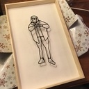 Cadre bois et fil de cuivre