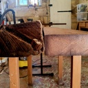 Les bastaings de la grange transformés en bureau (avec les moyens du bord)