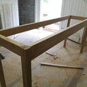 Bureau à partir d'un plateau récupéré