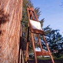 Chevalet de peintre en noyer