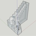 Escalier à limon central, quart tournant ....et demi !