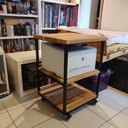 Console roullante chêne et acier