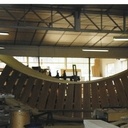 Escalier quart de cercle en lamellé-collé