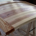 Bar courbe pierre taillées et bois cintré