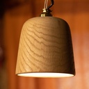 Lustre triple en bois tourné