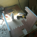 Chateau fort roulant avec pont-levis!