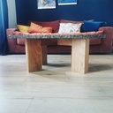 Table basse marbre et chataignier