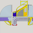 Plan d étude pratique d escalier une volée à quartier tournant à droite au depart
