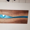 Plateau de table Noyer et Epoxy