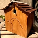 Un nichoir à mésanges suspendu