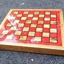Jeux d'echecs hetre échauffé epoxy rouge