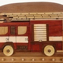 Camion de pompier en intarsia