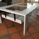 Table basse double plateau en verre