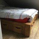 Lit double en Frêne