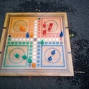 Jeu retournable dames et petits chevaux