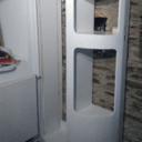 Armoire d'angle, en CP cintré