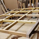 Double baie vitrée coulissante en bois