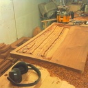 Table basse en sapelli