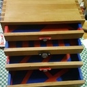 Coffre à tiroirs en chêne pour lego