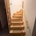 Escalier double quart tournant et claustra