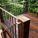 Terrasse en bois. Rajout de 5m2. Fabrication d'un garde corps en métal.