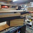 Console murale en chêne valchromat noir et fer