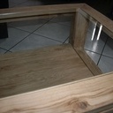 Table basse de salon double plateau vitrée