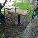 Plateau de table en vieilles poutres