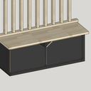Meuble à chaussures - banc et claustra