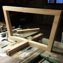 Table basse chene et verre