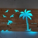Décoration en bois ambiance plage , ile et nautique a leds
