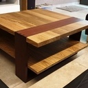 Table basse de salon en chêne et sapelli