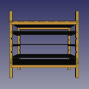 Plan pour un meuble avec tablettes.
