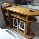 Bar Américain en chêne pour petit logement