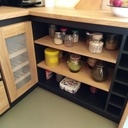 Cuisine sur mesure en chêne et MDF teinté noir