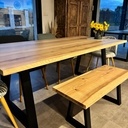 Table et banc (frêne massif)