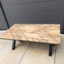 Table basse joints type pont de bateau