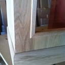 Bar vitrine en chêne massif