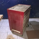 Servante Wurth rouge en métal (5 tiroirs) - visible à Paris