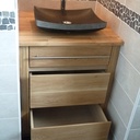 Meuble de salle de bain en chêne massif