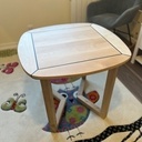 Table d'appoint bouleau, chêne et joints pont de bateau