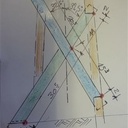 Tabouret  4 croix de st André inclinées