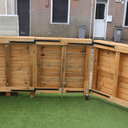 Portail sur roulettes en palettes