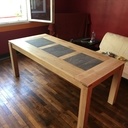 Table chêne et ciment