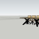 Plan en cours et demande d'avis pour table et chaise pour 10 personnes, piétement métal