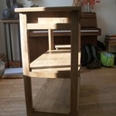 Desserte en chêne à roulettes